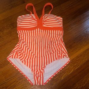 Boden striped one piece swimsuit US 10